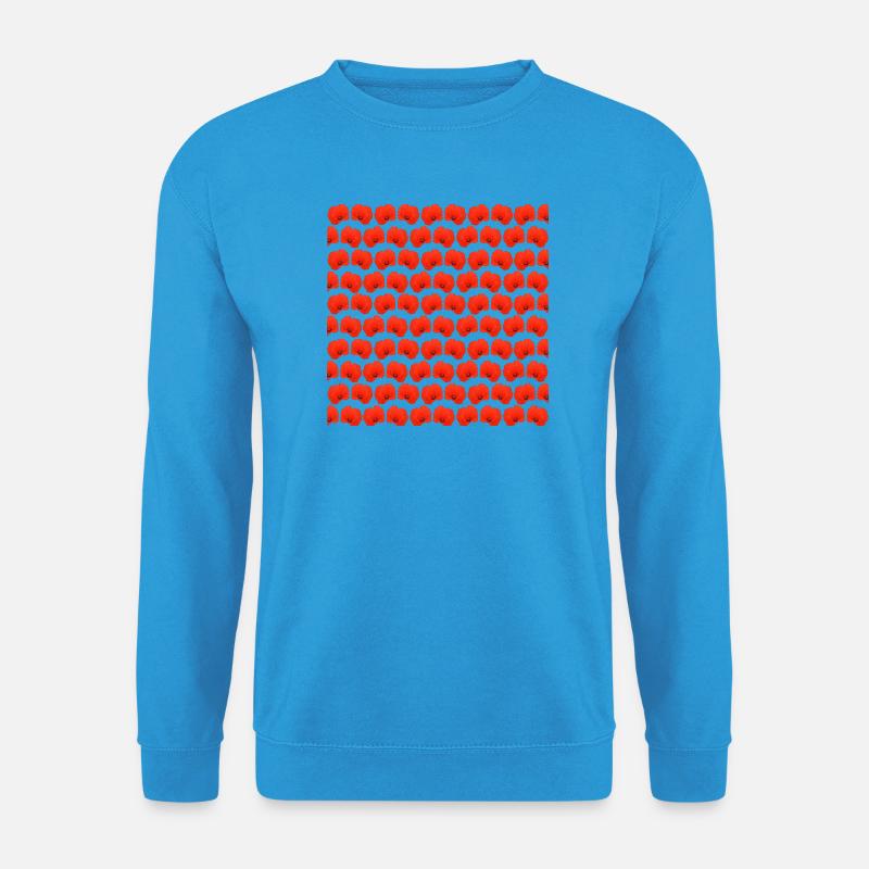 Sommerblumen, Mohnblumenmuster - Unisex Pullover - Meeresblau