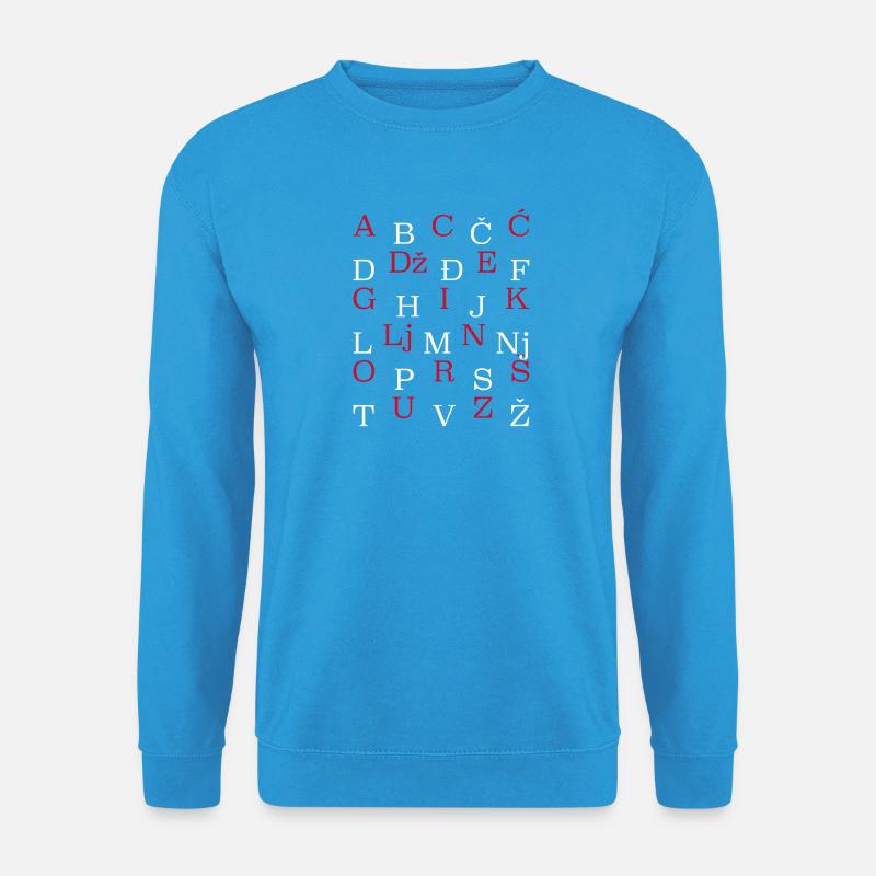 KROATIEN CROATIA Kroatisch Alphabet Flagge - Unisex Pullover - Meeresblau