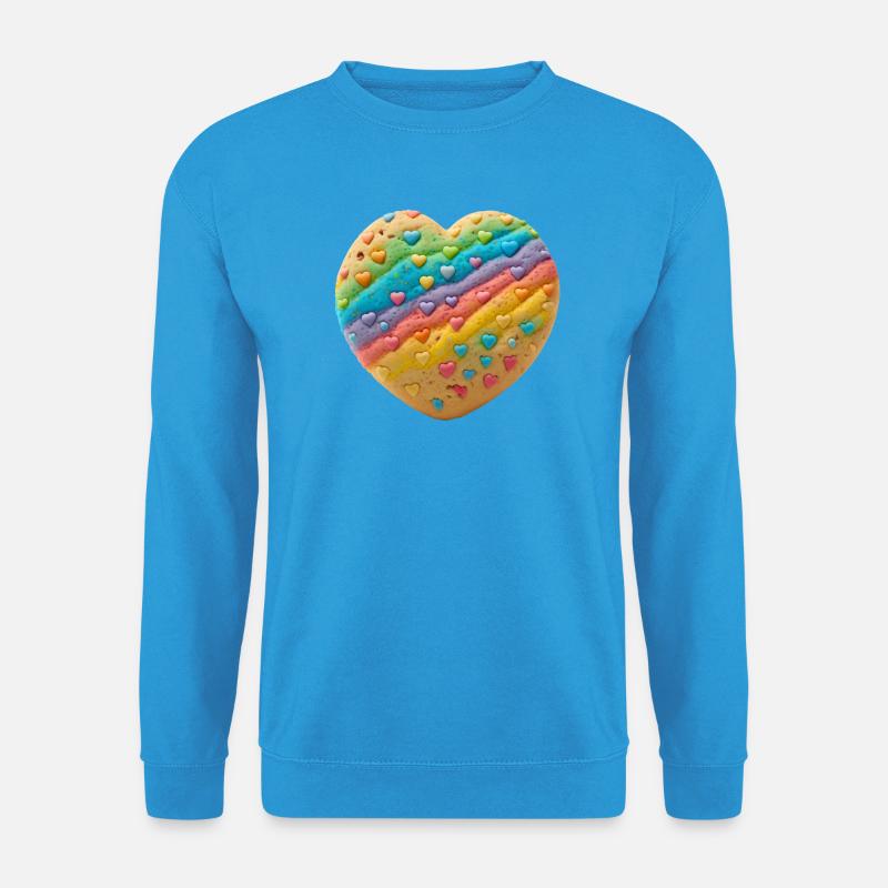 Regenbogenherz Keksdesign - Unisex Pullover - Meeresblau