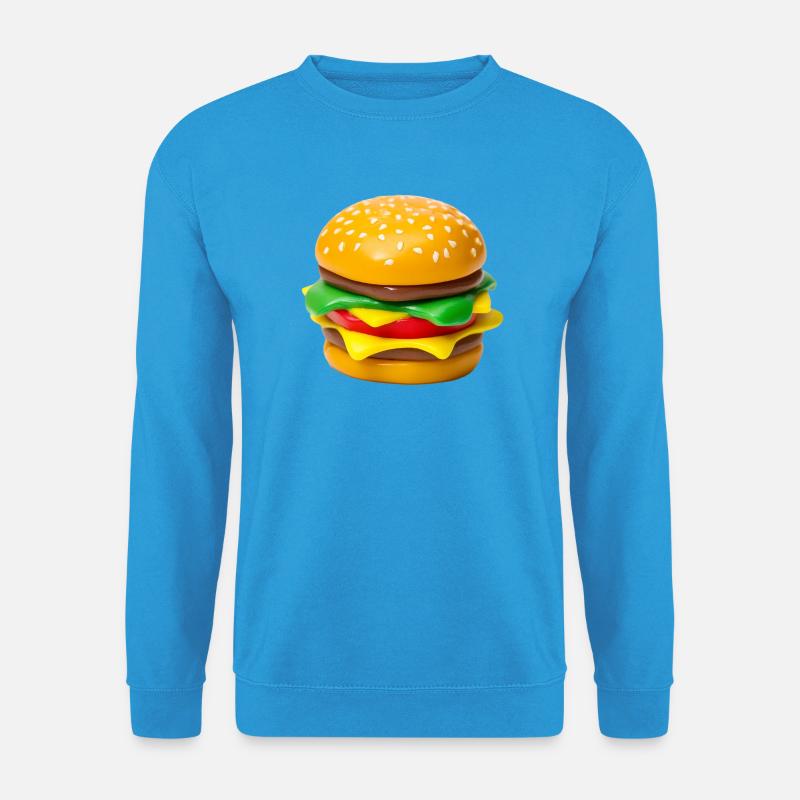 Hamburger Popart Print - Unisex Pullover - Meeresblau