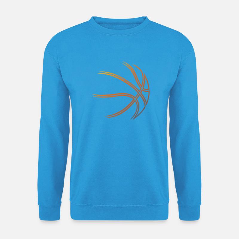 Feuerorange Basketballlinien - Unisex Pullover - Meeresblau