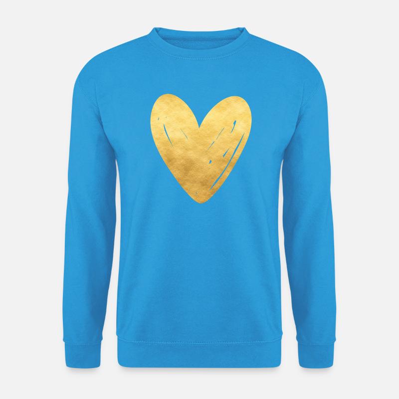 goldenes Herz - Unisex Pullover - Meeresblau