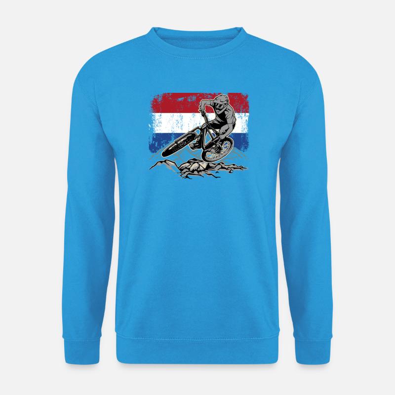Dutch Flag Mountainbiker - Unisex Pullover - Meeresblau