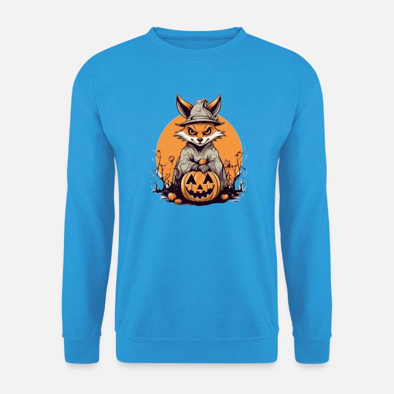 Grimmiger Fuchs im Hexenwald - Unisex Pullover - Meeresblau