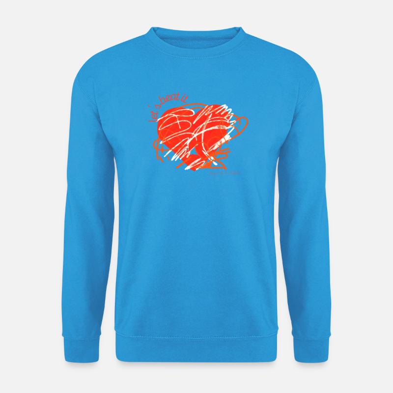 Abstraktes Herz der energetischen Liebe - Unisex Pullover - Meeresblau