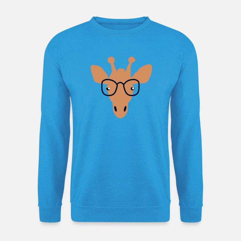 Giraffe mit Durchblick - Unisex Pullover - Meeresblau