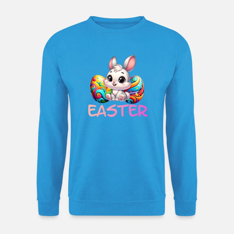 Osterhase mit Ostereiern - Unisex Pullover - Meeresblau