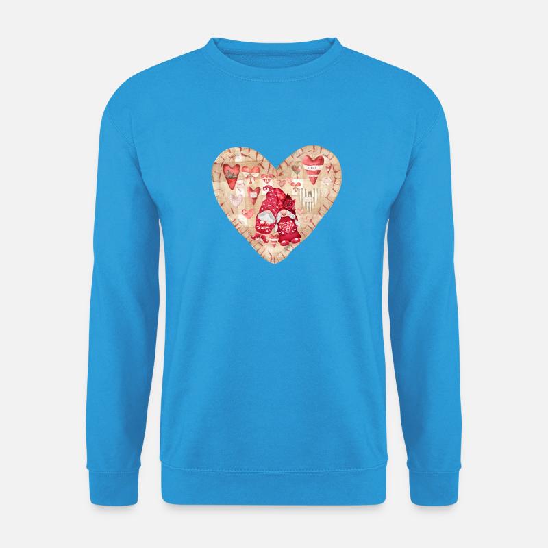 Verliebte Gartenzwerge Herz Design - Unisex Pullover - Meeresblau