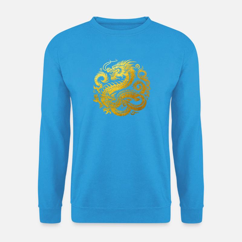 Chinesisches Drachen-Tattoo - Unisex Pullover - Meeresblau