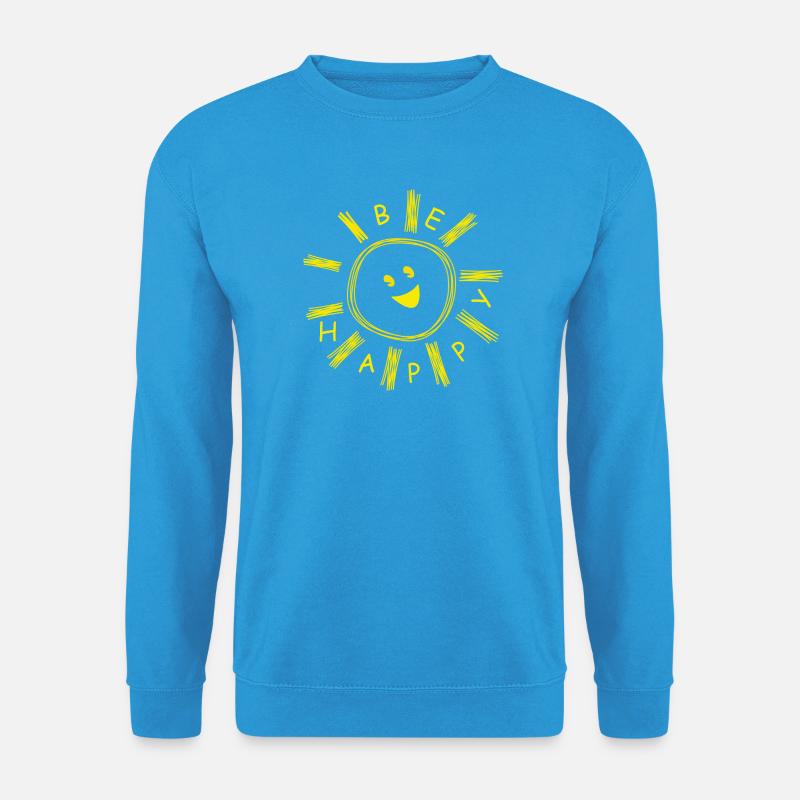 BE HAPPY FRÖHLICHE SONNE - Unisex Pullover - Meeresblau
