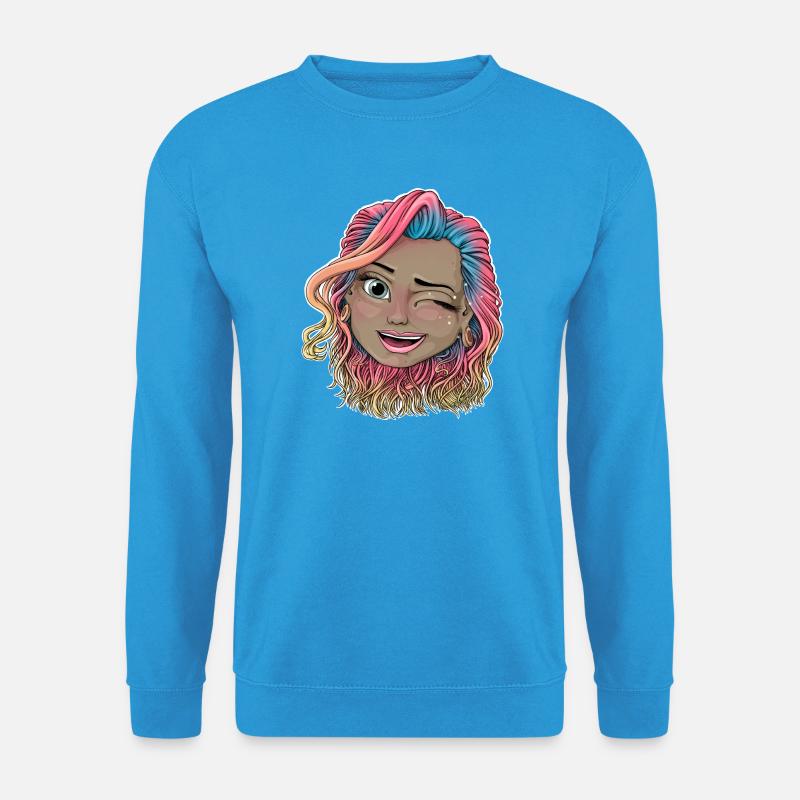 Lebendige zwinkernde Illustration - Unisex Pullover - Meeresblau