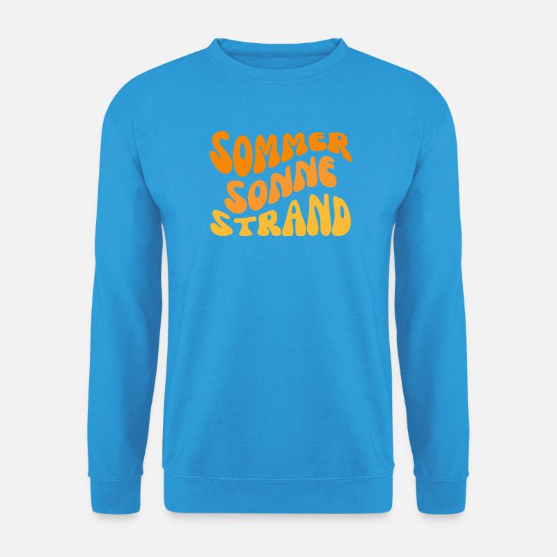 Sommer Sonne Strand Wavy - Unisex Pullover - Meeresblau
