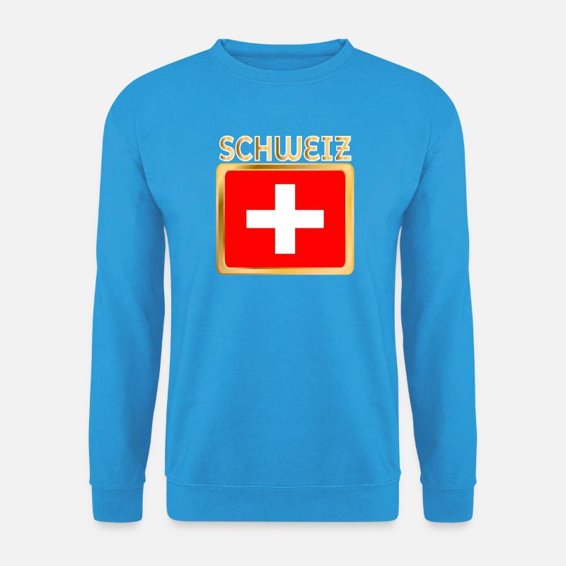 SCHWEIZERISCHE FAHNE SCHWEIZ - Unisex Pullover - Meeresblau