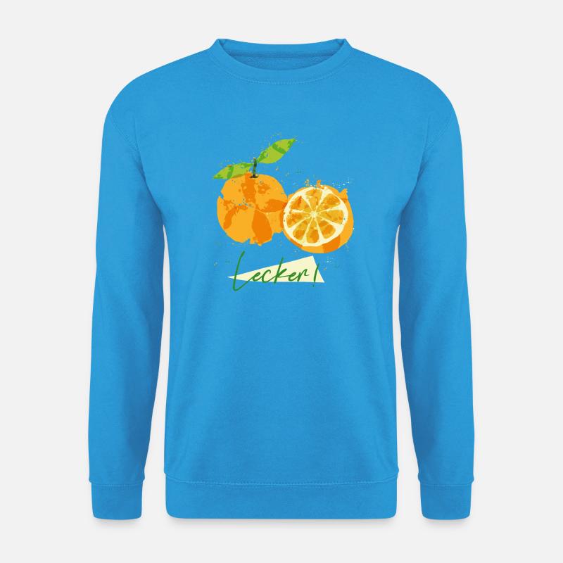 Orange Obst - Unisex Pullover - Meeresblau