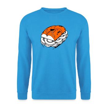 Rouleaux de bretzels garnis - Sweat-shirt Unisexe - bleu mer - Devant - Alina (178cm) & Michal (187cm)