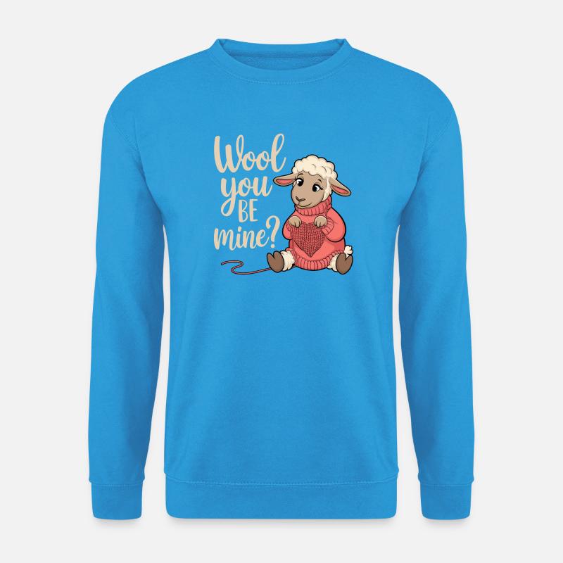 Wolliges Valentinsherz Schäfchen - Unisex Pullover - Meeresblau
