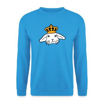 Couronne de lapin royal Roi Reine Prince Princesse - Sweat-shirt Unisexe - bleu mer - Devant - Alina (178cm) & Michal (187cm)