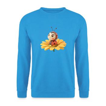 Coccinelle mignonne sur une fleur - Sweat-shirt Unisexe - bleu mer - Devant - Alina (178cm) & Michal (187cm)
