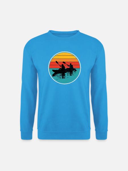 Kajak Duo Circle bei Sonnenuntergang - Unisex Pullover - Meeresblau