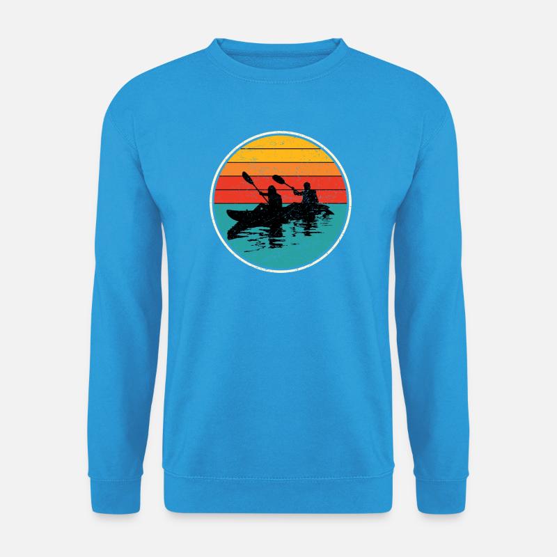 Kajak Duo Circle bei Sonnenuntergang - Unisex Pullover - Meeresblau