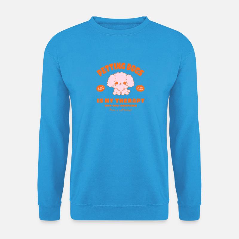 Hundetherapie mit Kaffee-Charme - Unisex Pullover - Meeresblau