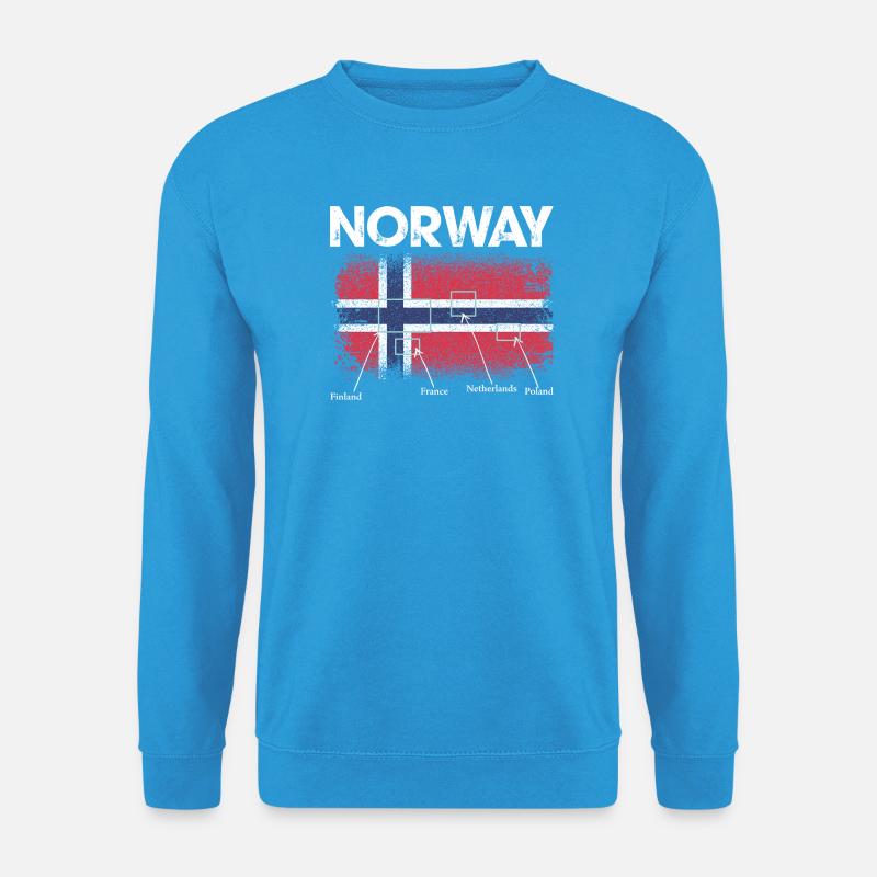 Norway Flag Map Design - Unisex Sweatshirt - sea blue