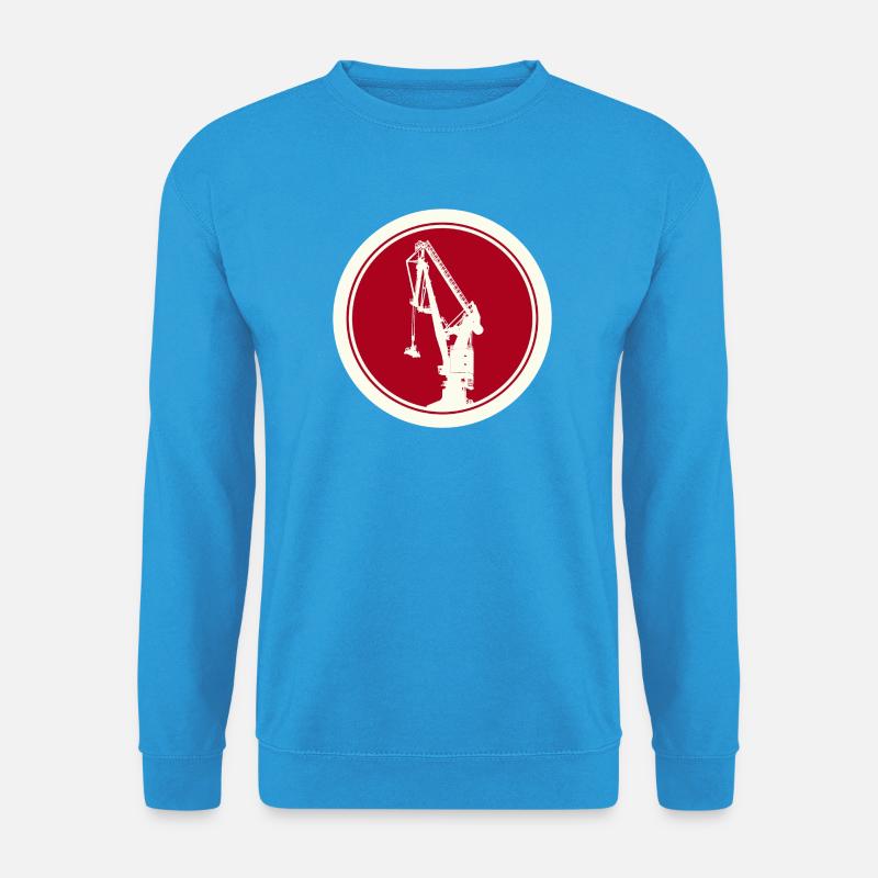 Hafenkran Silhouette 04 - Unisex Pullover - Meeresblau