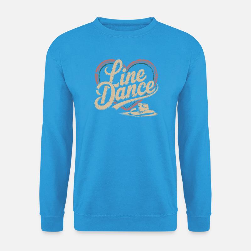 Line Dance Heart Retro Design - Unisex Pullover - Meeresblau
