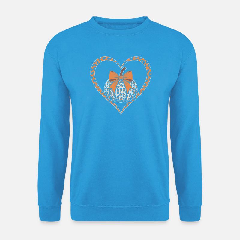Leopard Kürbis Herz Design - Unisex Pullover - Meeresblau