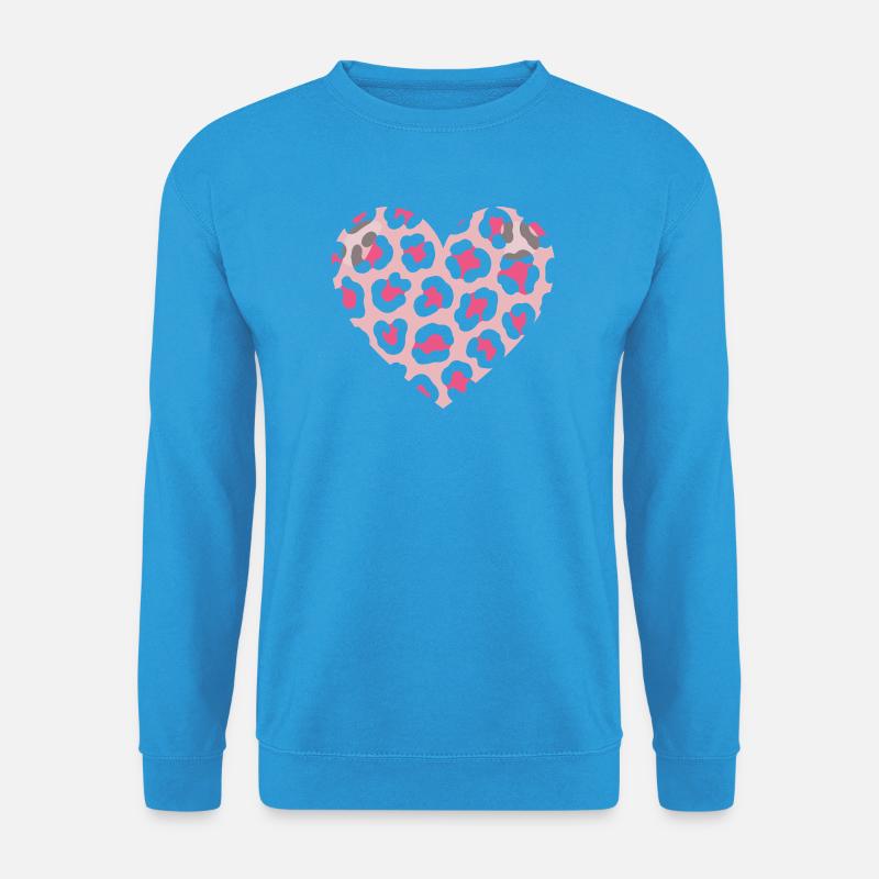 Leopard Liebe Herz - Unisex Pullover - Meeresblau