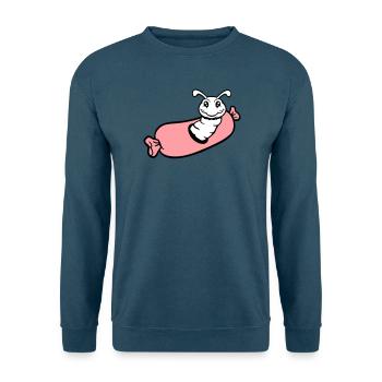 trou de chenille saucisse saucisses grill faim manger - Sweat-shirt Unisexe - bleu mer - Devant - Alina (178cm) & Michal (187cm)
