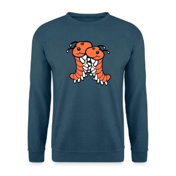 2 chenilles mignonnes deux amis cher couple amoureux - Sweat-shirt Unisexe - bleu mer - Devant - Alina (178cm) & Michal (187cm)