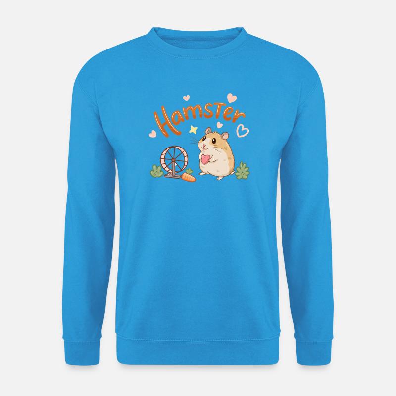 Entzückendes Hamster-Herz- und Rad-Design - Unisex Pullover - Meeresblau