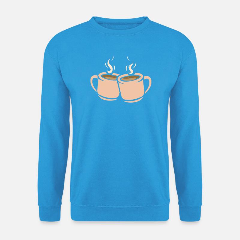 Zwei Kaffeetassen Illustration - Unisex Pullover - Meeresblau