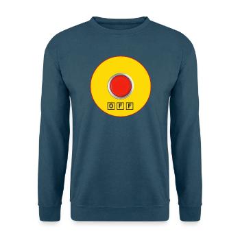 Stopp bei Logorrhoe - Unisex Pullover - Meeresblau - Vorne - Alina (178cm) & Michal (187cm)