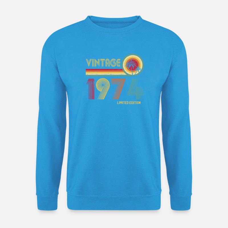 Retro-Design im 70er-Jahre-Stil - Unisex Pullover - Meeresblau