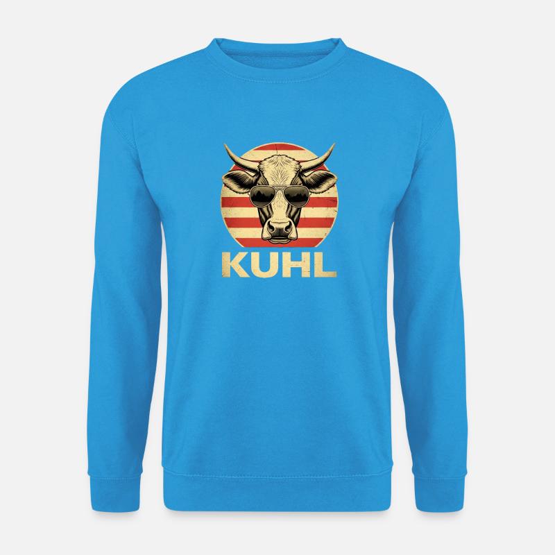 Cooler Bullenkopf mit Sonnenbrille - Unisex Pullover - Meeresblau