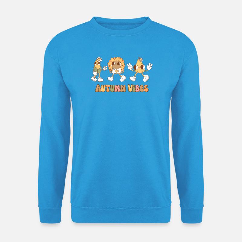 🍂 Autumn Vibes – Retro Cute Style 🌻🌽 - Unisex Pullover - Meeresblau