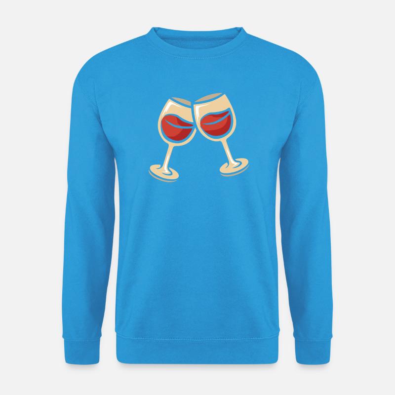Zwei Weingläser zum Anstoßen - Unisex Pullover - Meeresblau
