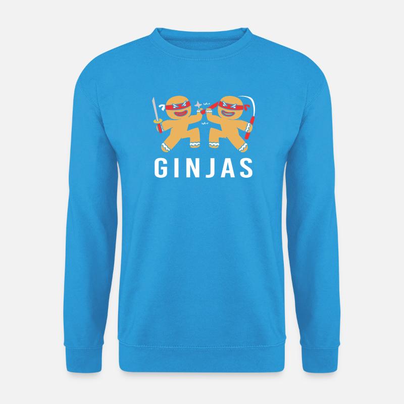 Lebkuchen Weihnachten Ninja Lebkuchenmann - Unisex Pullover - Meeresblau