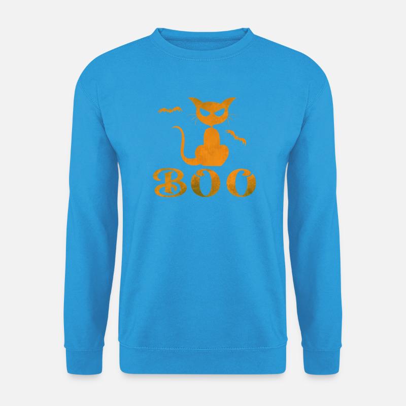 Halloween Boo Katze Design - Unisex Pullover - Meeresblau