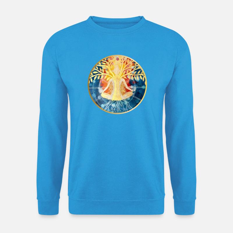 Lebendige Baum-Meditation Illustration - Unisex Pullover - Meeresblau
