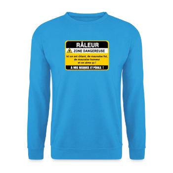 Complaining Danger Zone - Unisex Sweatshirt - sea blue - Front - Alina (178cm) & Michal (187cm)
