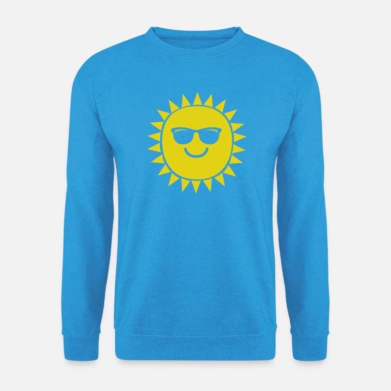 Fröhliche Sonne mit Sonnenbrille - Unisex Pullover - Meeresblau