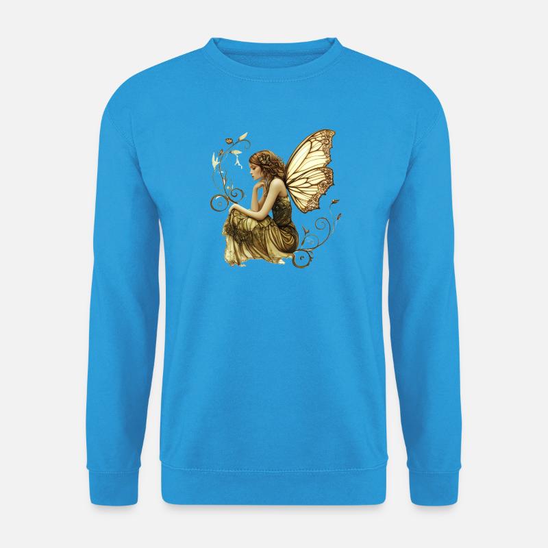 Edel-Fee mit Schmetterlingsflügel - Unisex Pullover - Meeresblau