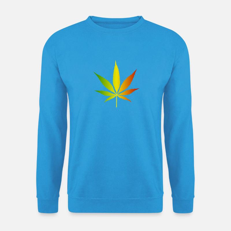 Rasta Gradient Cannabisblatt - Unisex Pullover - Meeresblau