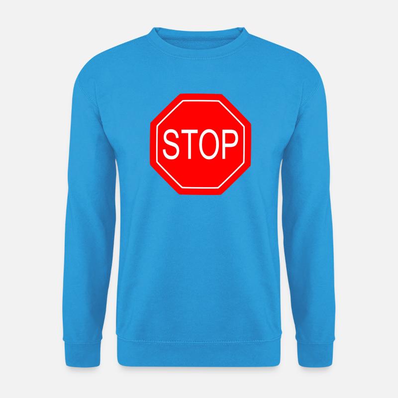 Stoppschild Bold Grafikdruck - Unisex Pullover - Meeresblau