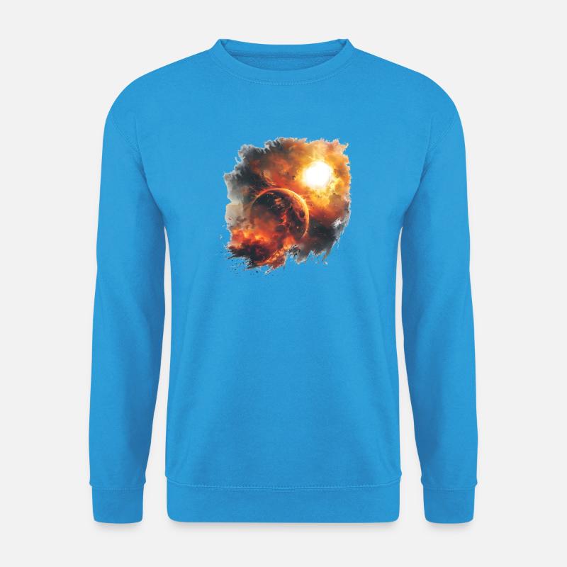 Planetenkosmos Feuersturm - Unisex Pullover - Meeresblau