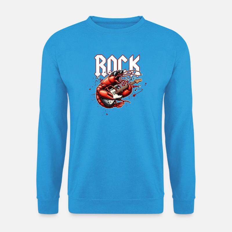 Rocker-Krabbe und E-Gitarre - Unisex Pullover - Meeresblau