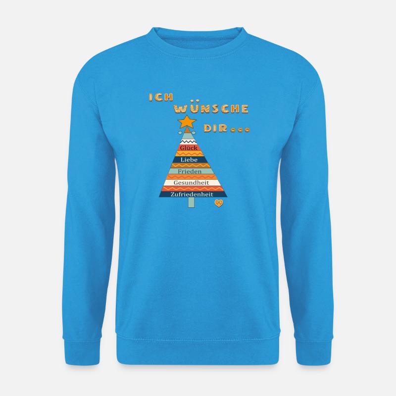 Weihnachtswunsch Frieden Gesundheit Glück - Unisex Pullover - Meeresblau